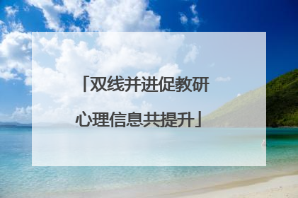 双线并进促教研 心理信息共提升