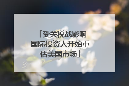 受关税战影响 国际投资人开始重估美国市场