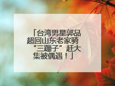 台湾男星郭品超回山东老家骑“三蹦子”赶大集被偶遇！