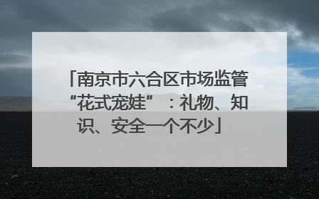南京市六合区市场监管“花式宠娃”：礼物、知识、安全一个不少
