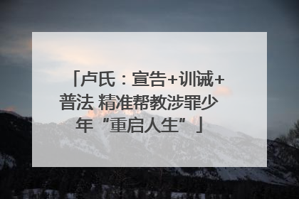 卢氏：宣告+训诫+普法 精准帮教涉罪少年“重启人生”