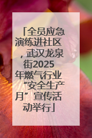 全员应急演练进社区，武汉龙泉街2025年燃气行业“安全生产月”宣传活动举行