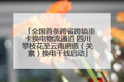全国首条跨省跨境重卡换电物流通道 四川攀枝花至云南磨憨（关累）换电干线启动