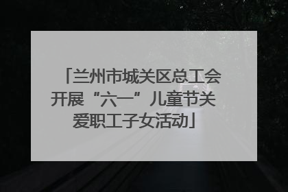 兰州市城关区总工会开展“六一”儿童节关爱职工子女活动