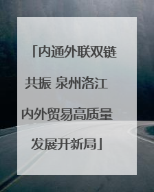 内通外联双链共振 泉州洛江内外贸易高质量发展开新局