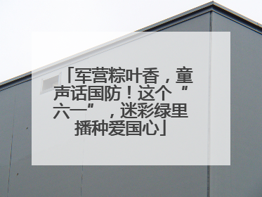 军营粽叶香，童声话国防！这个“六一”，迷彩绿里播种爱国心
