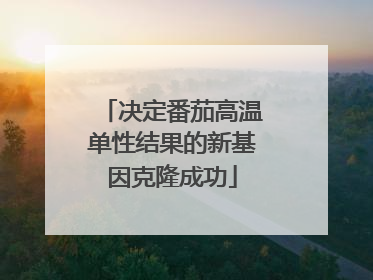 决定番茄高温单性结果的新基因克隆成功
