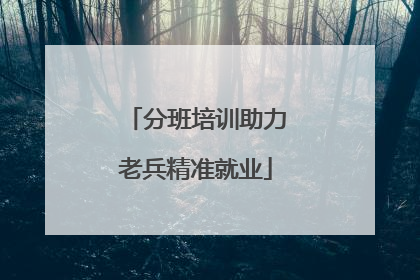 分班培训助力老兵精准就业