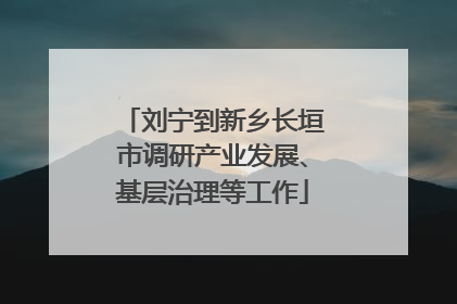 刘宁到新乡长垣市调研产业发展、基层治理等工作