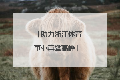 助力浙江体育事业再攀高峰