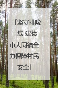 坚守排险一线 建德市大同镇全力保障村民安全
