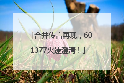 合并传言再现，601377火速澄清！