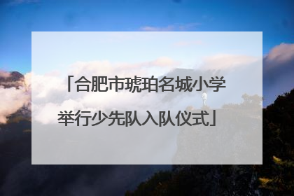 合肥市琥珀名城小学举行少先队入队仪式