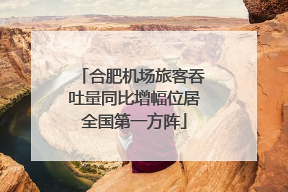 合肥机场旅客吞吐量同比增幅位居全国第一方阵
