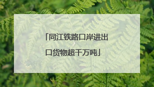 同江铁路口岸进出口货物超千万吨