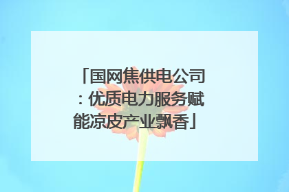 国网焦供电公司：优质电力服务赋能凉皮产业飘香