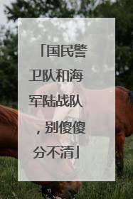 国民警卫队和海军陆战队，别傻傻分不清
