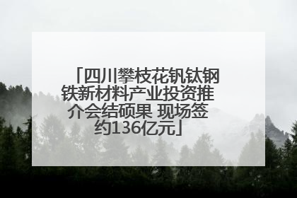 四川攀枝花钒钛钢铁新材料产业投资推介会结硕果 现场签约136亿元