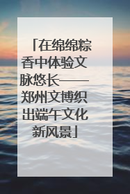 在绵绵粽香中体验文脉悠长——郑州文博织出端午文化新风景