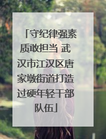 守纪律强素质敢担当 武汉市江汉区唐家墩街道打造过硬年轻干部队伍