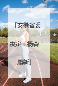 安徽省委决定：杨森履新