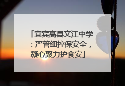 宜宾高县文江中学：严管细控保安全，凝心聚力护食安