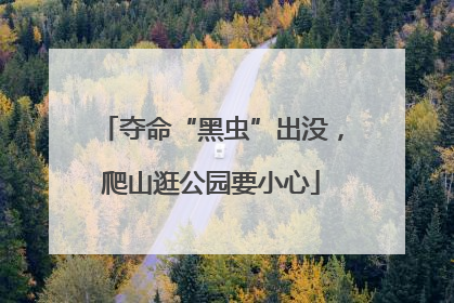 夺命“黑虫”出没，爬山逛公园要小心