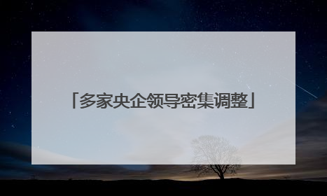 多家央企领导密集调整