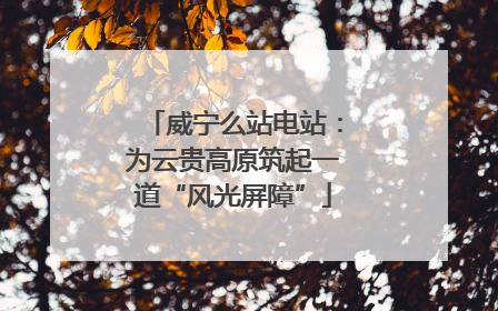 威宁么站电站：为云贵高原筑起一道“风光屏障”