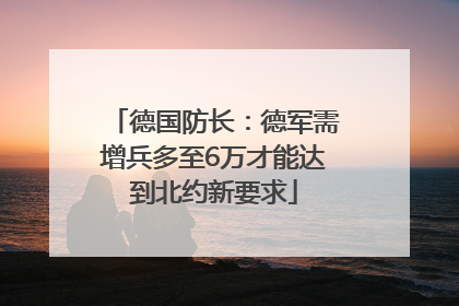 德国防长：德军需增兵多至6万才能达到北约新要求