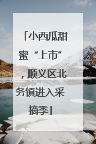 小西瓜甜蜜“上市”，顺义区北务镇进入采摘季