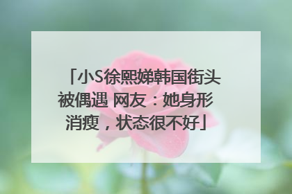 小S徐熙娣韩国街头被偶遇 网友：她身形消瘦，状态很不好