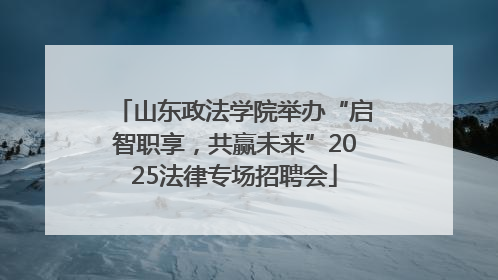 山东政法学院举办“启智职享，共赢未来”2025法律专场招聘会