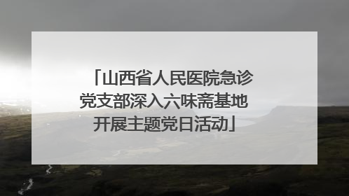 山西省人民医院急诊党支部深入六味斋基地开展主题党日活动