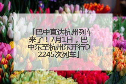 巴中直达杭州列车来了！7月1日，巴中东至杭州东开行D2245次列车