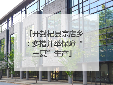 开封杞县宗店乡：多措并举保障“三夏”生产