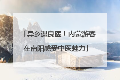 异乡遇良医！内蒙游客在南阳感受中医魅力