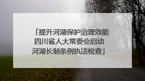 提升河湖保护治理效能 四川省人大常委会启动河湖长制条例执法检查
