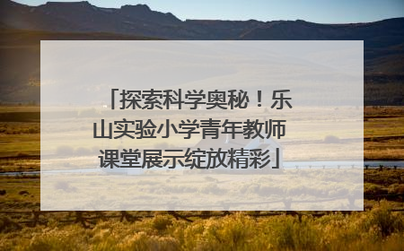 探索科学奥秘！乐山实验小学青年教师课堂展示绽放精彩