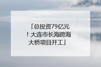 总投资79亿元！大连市长海跨海大桥项目开工