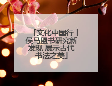 文化中国行丨侯马盟书研究新发现 展示古代书法之美