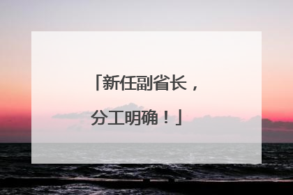 新任副省长，分工明确！