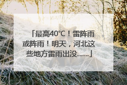 最高40℃！雷阵雨或阵雨！明天，河北这些地方雷雨出没……