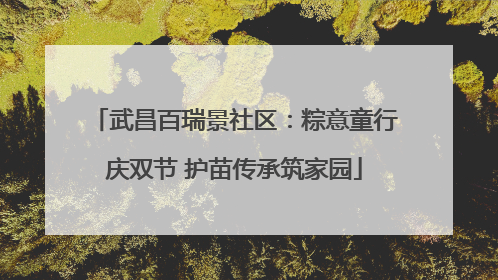 武昌百瑞景社区：粽意童行庆双节 护苗传承筑家园