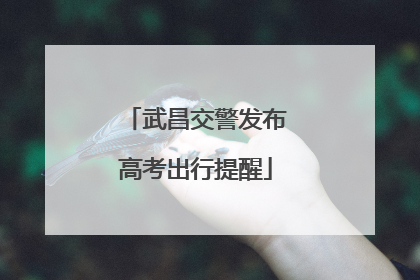 武昌交警发布高考出行提醒