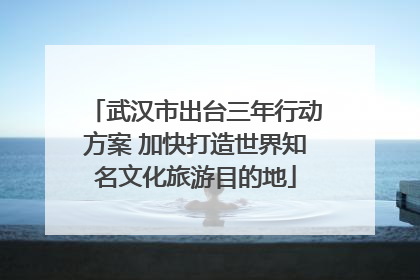 武汉市出台三年行动方案 加快打造世界知名文化旅游目的地