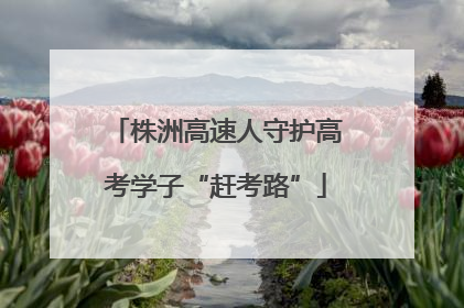 株洲高速人守护高考学子“赶考路”