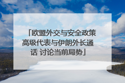 欧盟外交与安全政策高级代表与伊朗外长通话 讨论当前局势