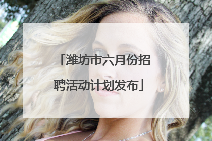 潍坊市六月份招聘活动计划发布