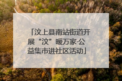 汶上县南站街道开展“汶”暖万家·公益集市进社区活动